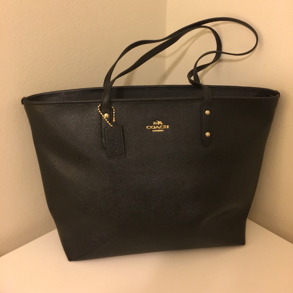 Coach Crossgrain Leather City Zip Tote Purse Bag